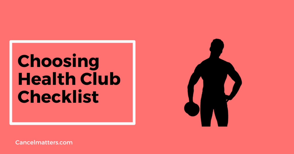 choosing health club checklist